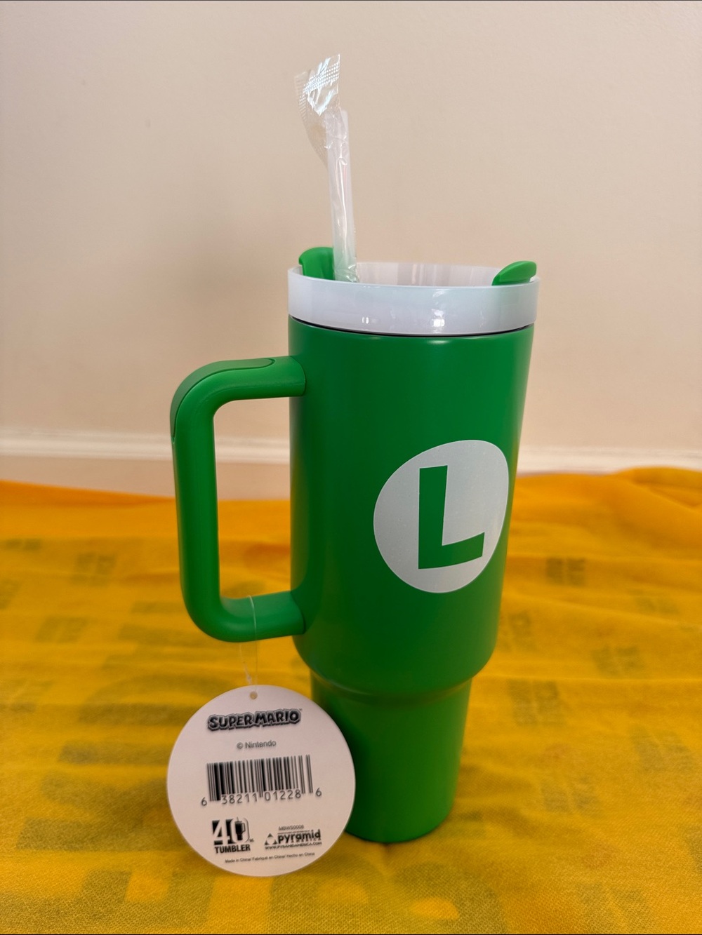 Nintendo Super Mario Luigi Green 40 oz Tumbler with Handle
